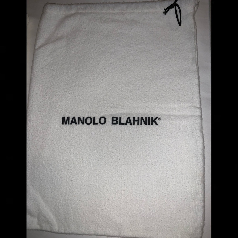 Manolo Blanik White Drawstring Bag